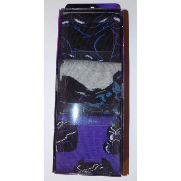 Marvel Black Panther 3 Pair Multi-Design Mid-Calf Crew Socks Mens Size 8-12 - Picture 2 of 6